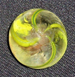Antique German Marble, Latticinio Core, Alternating Colors, Free USA Shipping