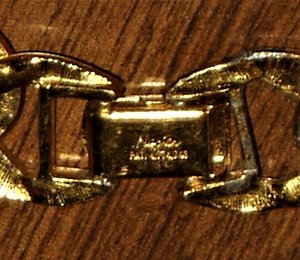 Vintage Napier Choker or Short Necklace, Gold tone, 17"