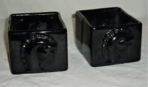 Trojan Horse Planters, Pair, Black, Perfect for Succulents