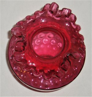 Fenton Polka Dot in Ruby Overly Vase