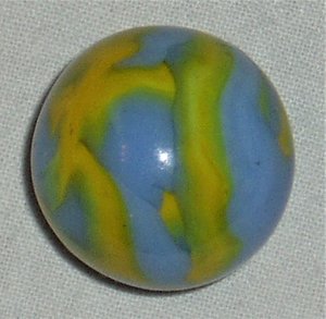 Alley Agate Shooter, Swirl Marble 1.005", Blue Yellow