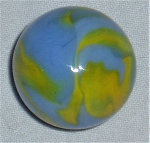 Alley Agate Shooter, Swirl Marble 1.005", Blue Yellow