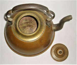 Copper Brass Kettle Teapot, Ethan Allen, Made in Israel