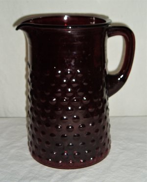 Anchor Hocking Pitcher, Ruby Red Hobnail