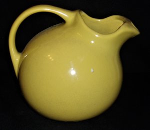 Vintage Ball Pitcher, Yellow Ceramic