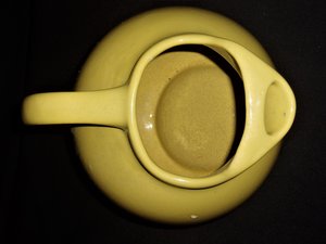 Vintage Ball Pitcher, Yellow Ceramic