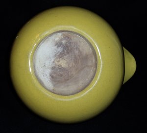 Vintage Ball Pitcher, Yellow Ceramic