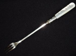 Antique Pickle Fork, Sterling and Mother of Pearl, Landers Fafay & Clark