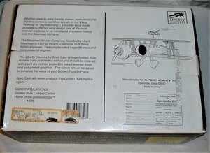Die Cast Plane, Golden Rule Lumber Center, 1932 Stearman Bi-Plane Bank, MIB