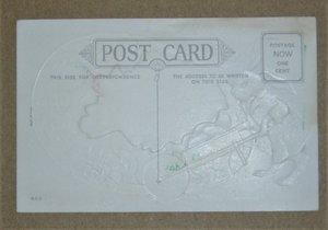 Easter Postcard, Rabbit Pushing Wheelbarrow
