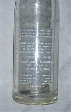 Dodger Beverage Bottle, 9 oz, Des Moines