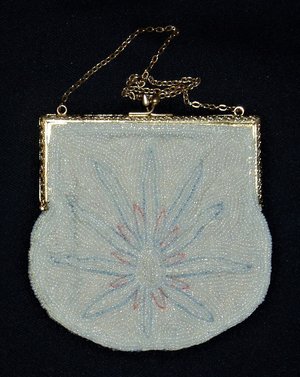 Vintage French Purse, Micro-Beads, Floral Design