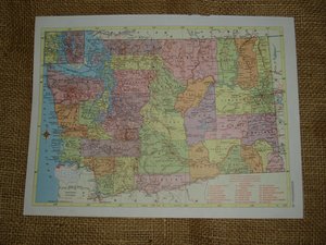 Vintage Railroad Map,  Mississippi and Missouri Rail Lines, 1950's