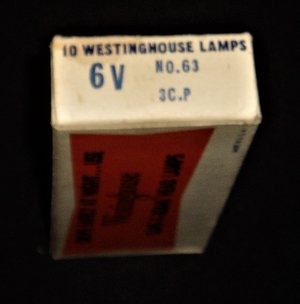 Westinghouse Auto Bulbs, 6 Volt, No. 63