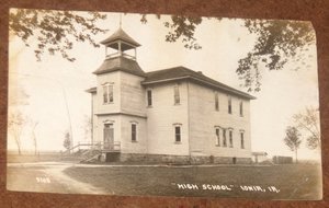 Real Photo Postcard, High School, Ionia Iowa