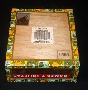 Vintage Cigar Box, Romeo y Julieta, 10 Clemenceus en Tubos