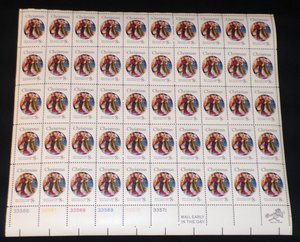 Mint 8c Stamp Sheet, Christmas Angels, Scott Catalog #1471, 50 Stamps