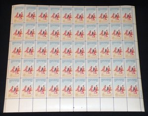 Mint 4c Stamp Sheet, Artist Frederick Remington, Scott Catalog #1187 x 50 Stamps