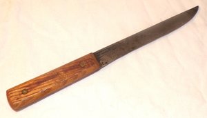 Vintage ForgeCraft Knife, Full Tang, Hi-Carbon, Brass Rivets