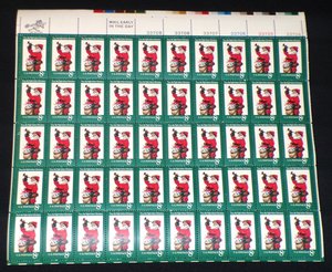 Mint 8c Stamp Sheet, Christmas Santa Claus, Scott Catalog #1472, 50 Stamps