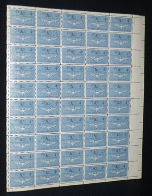 Mint 4c Stamp Sheet, Naval Aviation, Scott Catalog #1185 x 50 Stamps
