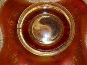 Carnival Glass, Fenton Blackberry Spray, Hat Shape, Marigold
