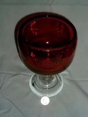 Huge Drinking Glass, Ruby Flashed
