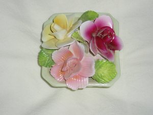 English Bone China Floral Bouquet, Staffordshire Figurine