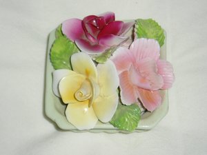 English Bone China Floral Bouquet, Staffordshire Figurine
