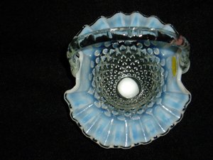 Vintage Fenton Basket, White Opalescent