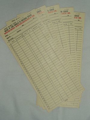 Vintage Railroad Paper, Rock Island Lines, Cars Handled Cards x 5