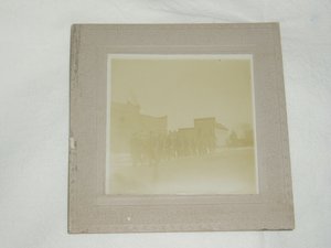 Rare Topic, Antique Cabinet Photo, Military? Funeral Procession, Free USA Shipping