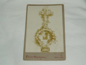 Rare Antique Cabinet Photo, Funeral Memorial Bouquet