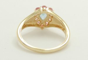 54% Off, 14K Gold Ring, Blue Apatite and Pink Tourmaline, Size 5, Free USA Shipping