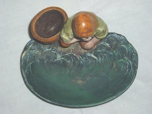Dieppe France Pottery, Figural Bowl, Fisherman