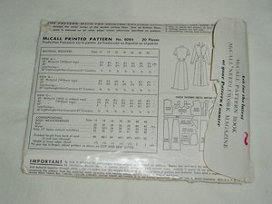 Vintage McCall Pattern 8084, Tailored Dress, Size 18, Circa 1950