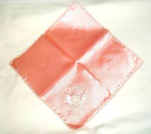 Army Mother Silk Hanky Hankie Handkerchief, Pink