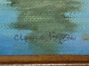 Vintage Original Painting, Signed, Framed, Mountain Lake