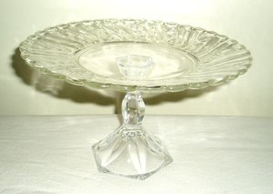 Glass Cake Stand, Crystal, Smaller Size
