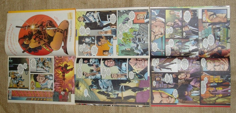 Superhero 16 Comic Book Pages, Punisher, Upcycle, Scrapbooking or Art Project Supplies