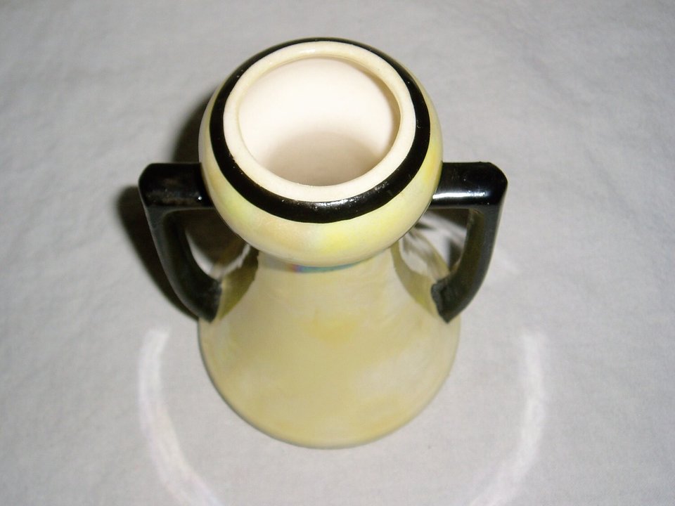 Czech 2-Handled Vase, Porcelain Opalescent Glaze