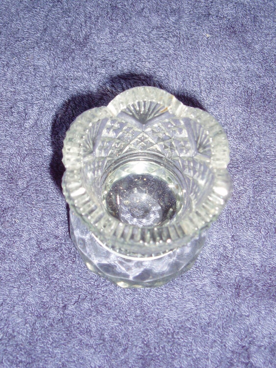 Toothpick Holder/Bud Vase, Lead Crystal, Fan & Diamond