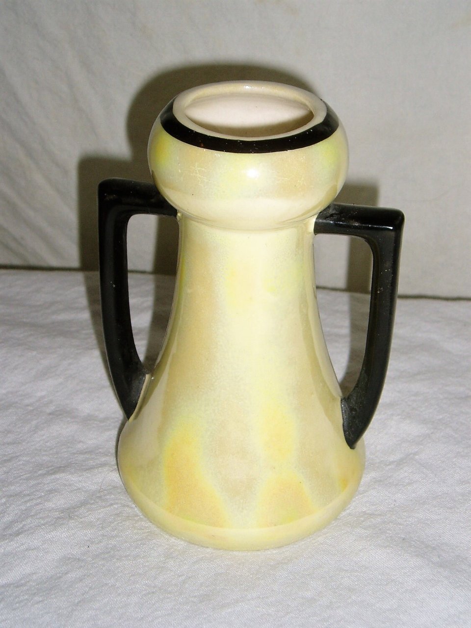 Czech 2-Handled Vase, Porcelain Opalescent Glaze