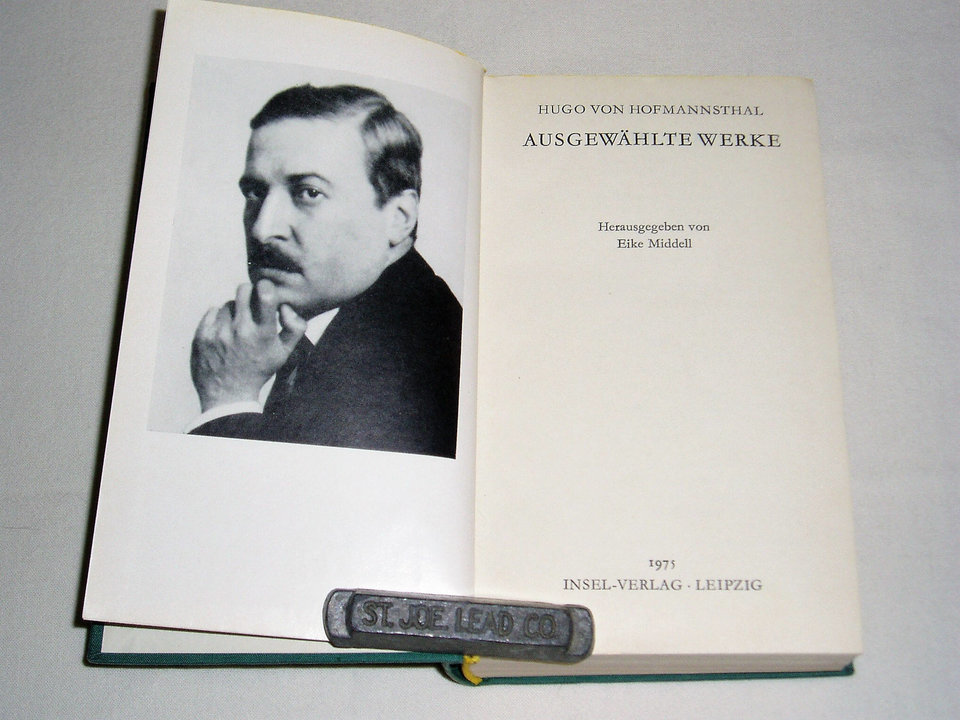 German Language Book, Ausgewahlte Werke, Hugo Von Hofmannsthal