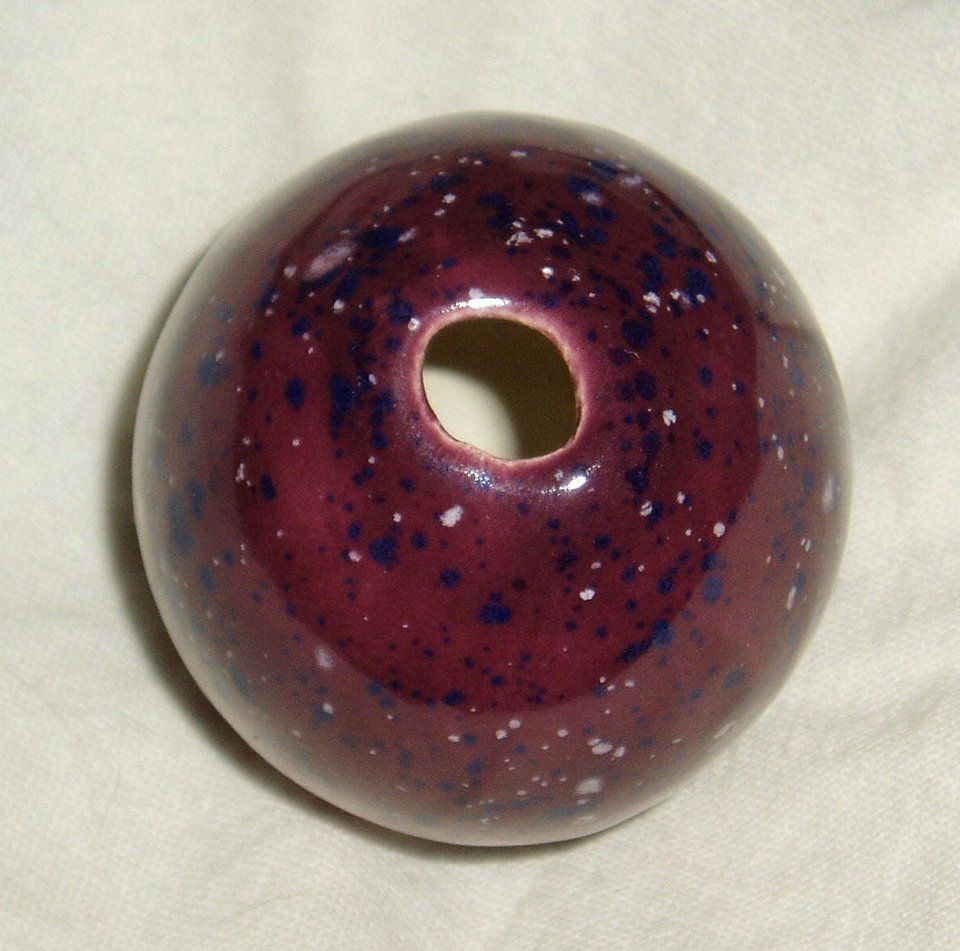 Ceramic Egg, Purple with White & Blue Spots, For Home and Holiday Decorating, Second Egg Ships Free