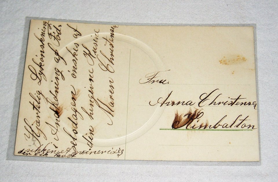 Antique Postcard, Norwegian Greeting, Woman and Daughter