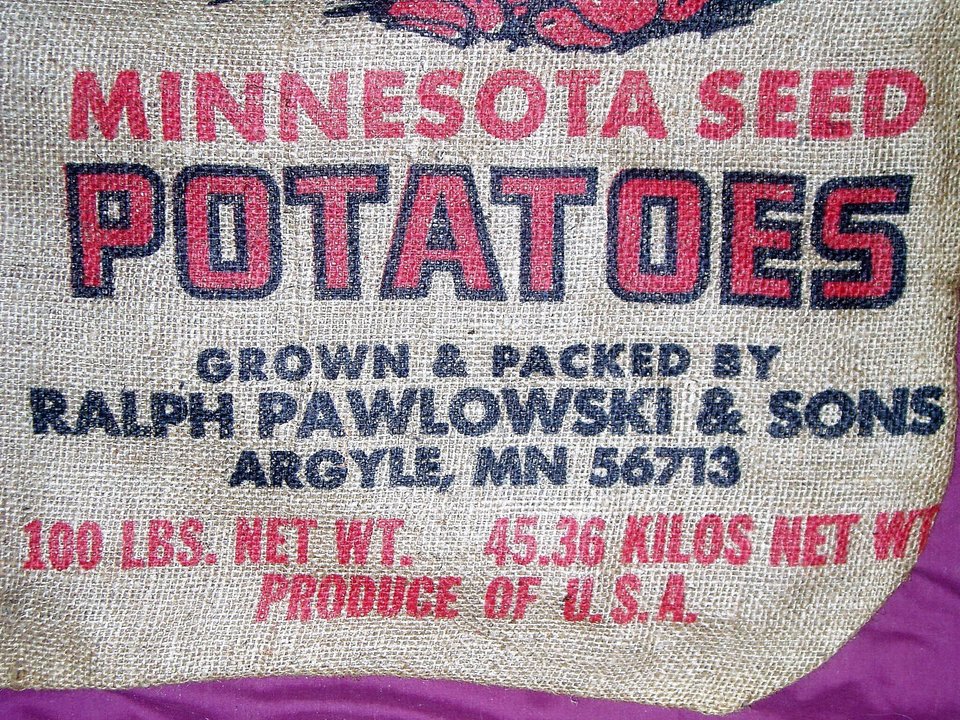 Burlap Sack, Pawlowski Farms, Argyle Minnesota, Farm Scene Graphic