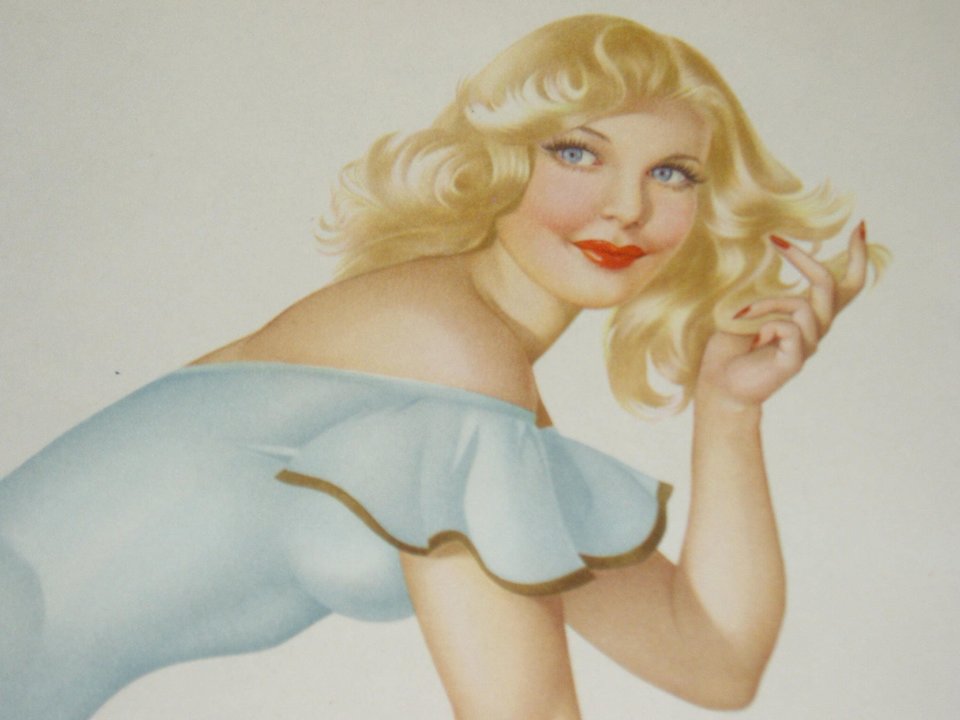 Pinup Calendar Page, Esquire April 1947 Vargas
