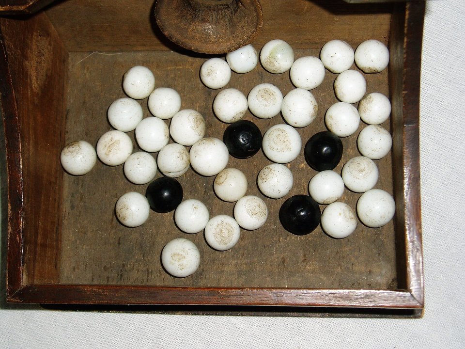 Antique Ballot Box with Original Handmade Marbles, Huge Discount