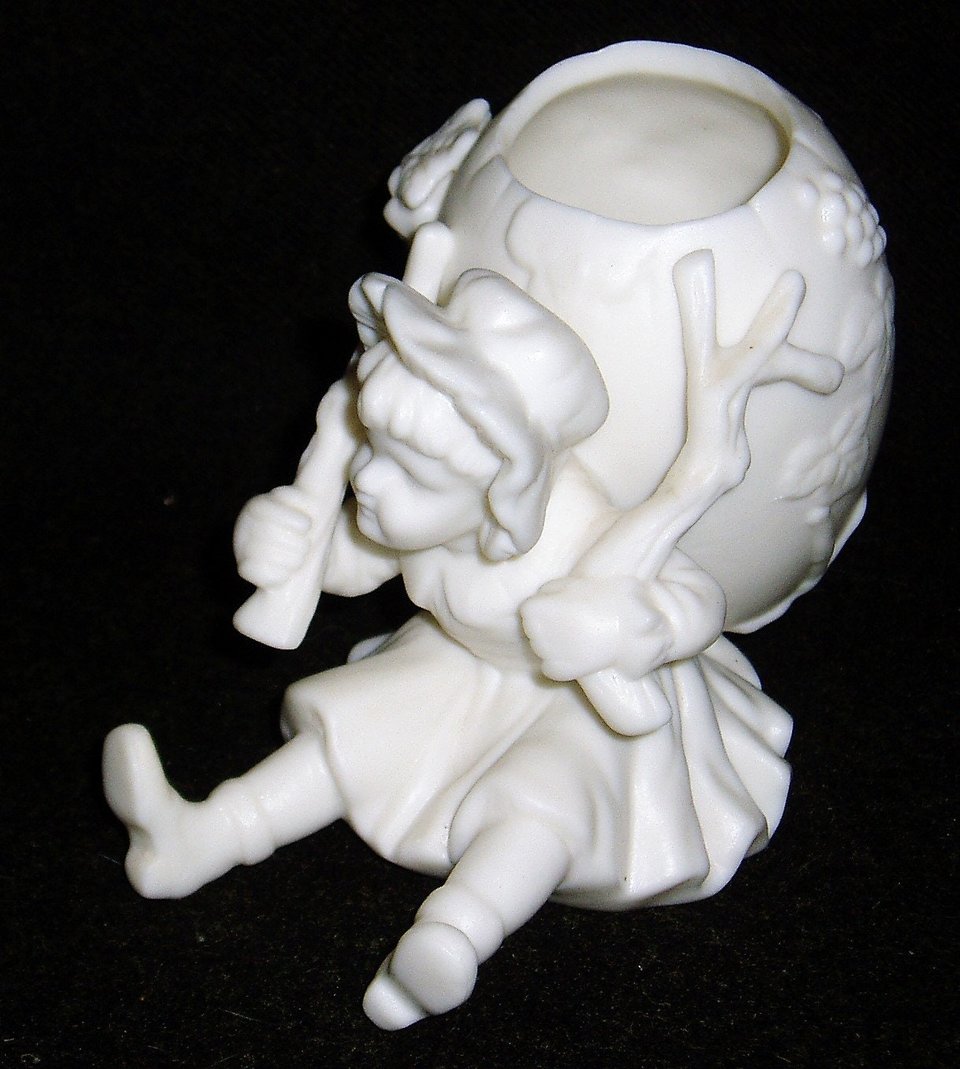 Girl with Egg Basket, Porcelain Bisque Figurine, Ardalt